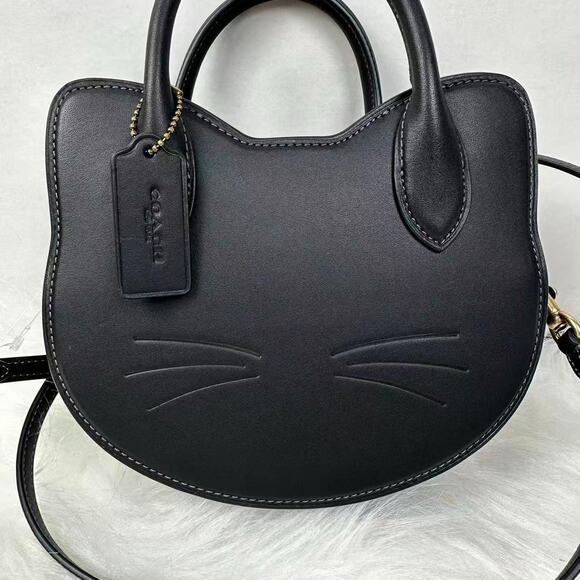 Coach Halloween Cat Crossbody Handbag Black Leather Bag CW615 2025 NWT - Picture 2 of 9